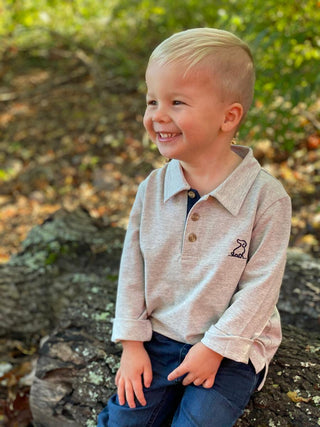 Me & Henry Grey Pique Spencer L/S Polo Shirt, Me & Henry, cf-size-9-10y, cf-type-polo-shirt, cf-vendor-me-&-henry, JAN23, Me & Henry, Me & Henry Fall 2021, Me & Henry Grey Pique Spencer, Me &