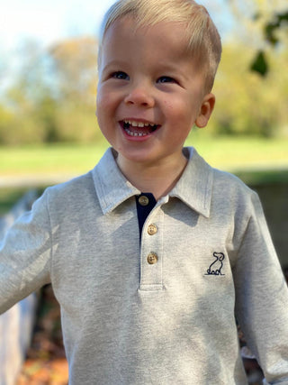 Me & Henry Grey Pique Spencer L/S Polo Shirt, Me & Henry, cf-size-9-10y, cf-type-polo-shirt, cf-vendor-me-&-henry, JAN23, Me & Henry, Me & Henry Fall 2021, Me & Henry Grey Pique Spencer, Me &