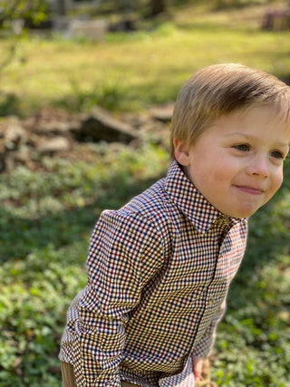 Me & Henry Atwood Woven Shirt - Brown & Beige Plaid, Me & Henry, Brown & Beige Plaid, Button Down Shirt, cf-size-5-6y, cf-size-7-8y, cf-type-shirt, cf-vendor-me-&-henry, CM22, JAN23, Me & Hen