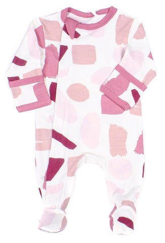 Coccoli Pink Abstract Modal Footie with Zipper, Coccoli, CM22, Coccoli, Coccoli Abstract Footie, Coccoli Boy Footie, Coccoli Footie, Coccoli Modal Footie, Footie, Footie with Zipper, Metallic