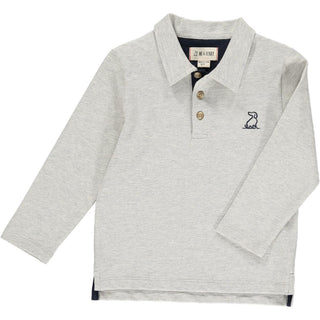 Me & Henry Grey Pique Spencer L/S Polo Shirt, Me & Henry, cf-size-9-10y, cf-type-polo-shirt, cf-vendor-me-&-henry, JAN23, Me & Henry, Me & Henry Fall 2021, Me & Henry Grey Pique Spencer, Me &