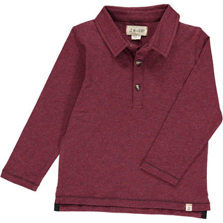 Me & Henry Wine Millington L/S Polo Shirt, Me & Henry, cf-size-6-7y, cf-type-polo-shirt, cf-vendor-me-&-henry, CM22, JAN23, Me & Henry, Me & Henry Fall 2021, Me & Henry L/S Polo Shirt, Me & H