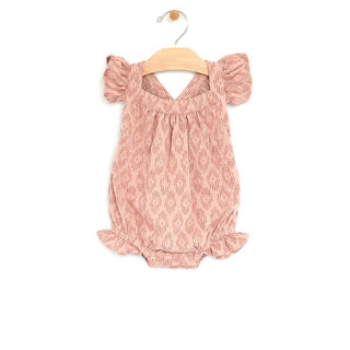 City Mouse Coral Ikat Slub Cross Back Romper, City Mouse, City Mouse, city mouse baby clothes, City Mouse Bubble Romper, City Mouse Clothing, City Mouse Coral Ikat, City Mouse Coral Ikat Slub