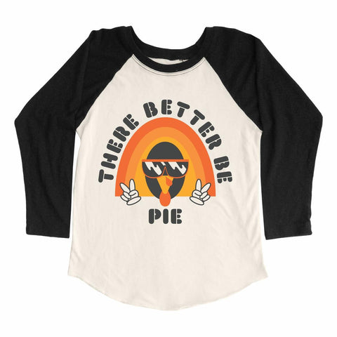 Tiny Whales Better Be Pie L/S Raglan Tee - Natural / Black, Tiny Whales, cf-size-5y, cf-type-long-sleeve-shirt, cf-vendor-tiny-whales, CM22, Long Sleeve Thanksgiving Tee, Made in the USA, Tha