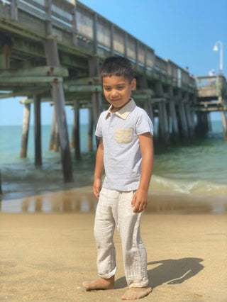 Me & Henry Halyard S/S Polo in Grey & White Stripe, Me & Henry, JAN23, Me & Henry, Me & Henry Grey & White Stripe, Me & Henry Halyard S/S Polo, Me & Henry Polo Shirt, Me & Henry SS22, Me and 