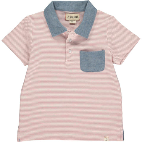 Me & Henry Halyard S/S Polo in Pink & White Stripe, Me & Henry, CM22, JAN23, Me & Henry, Me & Henry Halyard S/S Polo, Me & Henry Pink & White Stripe, Me & Henry Polo Shirt, Me & Henry SS22, M