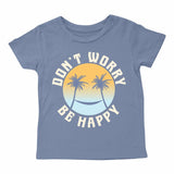 Tiny Whales Don't Worry Be Happy Faded Navy S/S Tee, Tiny Whales, Boys Clothing, cf-size-10y, cf-size-6y, cf-type-shirt, cf-vendor-tiny-whales, CM22, Don't Worry Be Happy, Made in the USA, No