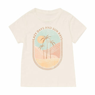 Tiny Whales Lazy Days Sunny Rays Girls Natural Crew S/S Tee, Tiny Whales, cf-size-10y, cf-size-4t, cf-size-8y, cf-type-shirt, cf-vendor-tiny-whales, CM22, Made in the USA, Tiny Whales, Tiny W