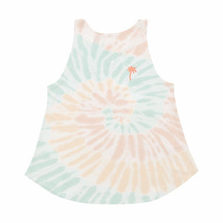 Tiny Whales Smoothie Tie Dye Girls Natural Flowy Tank, Tiny Whales, CM22, Made in the USA, Tank Top, Tiny Whales, Tiny Whales Clothing, Tiny Whales Girls, Tiny Whales Girls Tee, Tiny Whales S