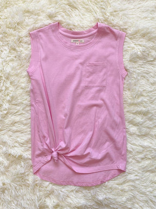 Paper Flower Side Tie Pocket Tank - Sweet Lilac, Paper Flower, cf-size-large-12, cf-size-xlarge-14, cf-type-tee, cf-vendor-paper-flower, CM22, Flower Tank, Girls Tank Top, JAN23, Paper Flower