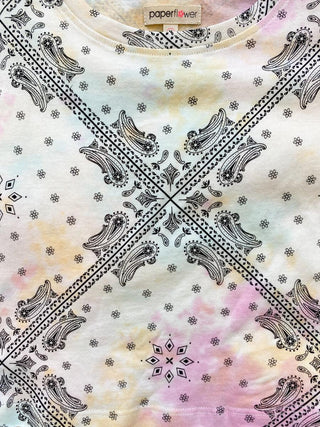 Paper Flower Tie Dye Bandana Printed Crop Top, Paper Flower, cf-size-large-12, cf-size-medium-8-10, cf-size-xlarge-14, cf-type-tee, cf-vendor-paper-flower, CM22, Crop Top, Flower Tank, JAN23,