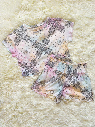 Paper Flower Tie Dye Bandana Printed Short, Paper Flower, cf-size-large-12, cf-size-medium-10, cf-size-xlarge-14, cf-type-shorts, cf-vendor-paper-flower, CM22, JAN23, Paper Flower, Paper Flow