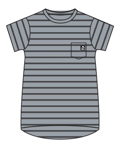 RAGS Essentials Short Sleeve Chest Pocket Rounded Kids Tee - Quarry Stripe, RAGS, CM22, JAN23, MovingSummer2022, Quarry Stripe, RAGS, Rags Essentials, Rags Essentials Tee, Rags Honey, Rags Qu