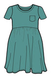 RAGS Essentials Short Sleeve with Chest Pocket Dress - Teal, RAGS, CM22, JAN23, MovingSummer2022, RAGS, RAGS Dress, RAGS Essentials Short Sleeve with Chest Pocket Dress, RAGS Girls, RAGS shor