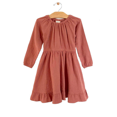 City Mouse Gathered Crinkle Cotton Dress - Ember, City Mouse, City Mouse, City Mouse Clothing, City Mouse Dress, City Mouse Ember, City Mouse Fall 2021, City Mouse Gathered Crinkle Cotton Dre