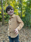 Me & Henry Atwood Woven Shirt - Gold Plaid, Me & Henry, Button Down Shirt, cf-size-5-6y, cf-type-shirt, cf-vendor-me-&-henry, CM22, Gold Plaid, JAN23, Me & Henry, Me & Henry Atwood Woven Shir