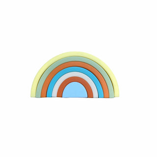 Three Hearts Rainbow Stacker - Aquamarine, Three Hearts, cf-type-toy, cf-vendor-three-hearts, EB Baby, Large Silicone Rainbow, Raibbow Teething Toy, Rainbow, Rainbow Teether, Rainbows, Stocki
