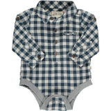 Me & Henry Jasper Woven Onesie - Navy Plaid, Me & Henry, Boys Clothing, cf-size-12-18-months, cf-type-baby-one-pieces, cf-vendor-me-&-henry, CM22, Infant Boy Clothing, JAN23, Me & Henry, Me &