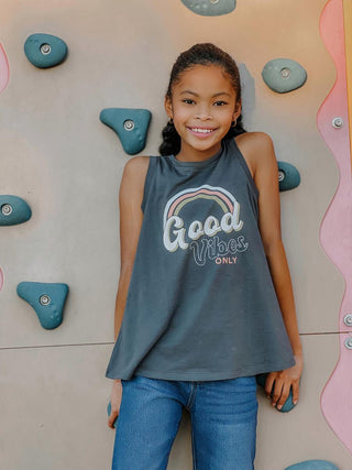 Sweet Soul Good Vibes Only Print & Embroidery Graphic Tank, Sweet Soul, cf-size-large-12, cf-type-tee, cf-vendor-sweet-soul, Good Vibes Only, Sweet Soul, Sweet Soul Good Vibes Only Print & Em