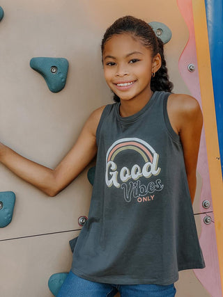 Sweet Soul Good Vibes Only Print & Embroidery Graphic Tank, Sweet Soul, cf-size-large-12, cf-type-tee, cf-vendor-sweet-soul, Good Vibes Only, Sweet Soul, Sweet Soul Good Vibes Only Print & Em
