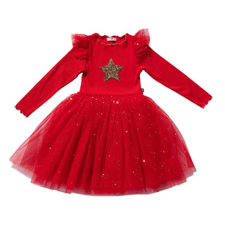 Petite Hailey Star Frill Tutu Dress - Red, Petite Hailey, Birthday Girl, Birthday Girl Outfit, Christmas Dress, Holiday Dress, Petite Hailey, Petite Hailey Long Sleeve Dress, Petite Hailey St