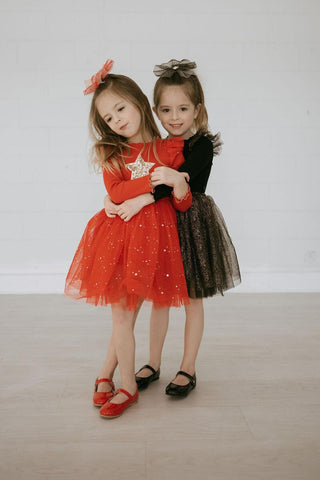 Petite Hailey Star Frill Tutu Dress - Red, Petite Hailey, Birthday Girl, Birthday Girl Outfit, Christmas Dress, Holiday Dress, Petite Hailey, Petite Hailey Long Sleeve Dress, Petite Hailey St