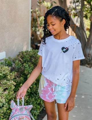 Paper Flower You Are The Light Paint Splatter Heart Graphic Tee, Paper Flower, Blue, cf-size-xlarge-14, cf-type-tee, cf-vendor-paper-flower, CM22, JAN23, Paper Flower, Paper Flower You Are Th
