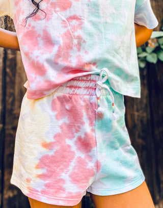 Paper Flower Multi-Color Tie Dye Short, Paper Flower, cf-size-large-12, cf-size-xlarge-14, cf-type-shorts, cf-vendor-paper-flower, CM22, JAN23, Multi-Color Tie Dye, Paper Flower, Paper Flower
