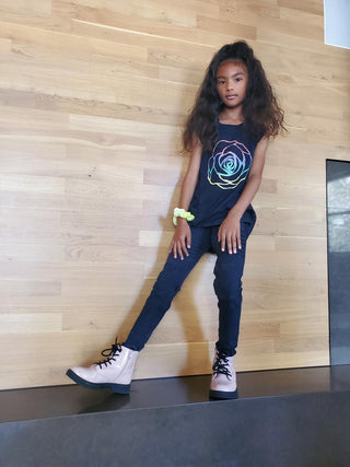 Paper Flower Distressed Side Tie Rose Print Tank, Paper Flower, Flower Tank, Girls Tank Top, JAN23, Paper Flower, Paper Flower Distressed Side Tie Rose Print Tank, Tank Top, Tee - Basically B