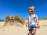 Me & Henry Cabin Woven Henley Playsuit in Blue Plaid, Me & Henry, Blue Plaid, Boys Clothing, Gingham, Infant Boy Clothing, Me & Henry, Me & Henry Cabin Woven Henley Playsuit, Me and Henry, Me