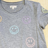 Paper Flower Smiley Face Embroidery Top, Paper Flower, cf-size-4, cf-size-5, cf-size-xlarge-14, cf-type-shirts-&-tops, cf-vendor-paper-flower, Paper Flower, Radiate Love, Smiley, Smiley Face,