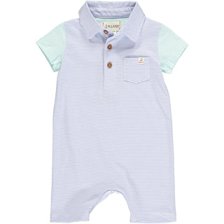 Me & Henry Saltash Polo Romper in Blue Stripe, Me & Henry, Boys Clothing, Infant Boy Clothing, Me & Henry, Me & Henry Polo Romper, Me & Henry Saltash Polo Romper, Me and Henry, Me and Henry S
