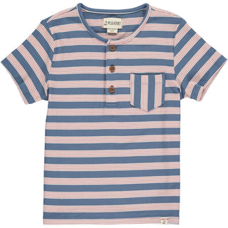 Me & Henry Dodger Henley in Blue Rib Stripe, Me & Henry, 4th of July, Blue Rib Stripe, Dodger Henley, Henley, Me & Henry, Me & Henry Dodger Henley, Me and Henry, Me and Henry SS23, Polo Shirt