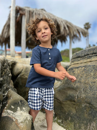 Me & Henry Crew Shorts in Blue Plaid, Me & Henry, Blue Plaid, Boys Shorts, cf-size-12-18-months, cf-size-4-5y, cf-size-5-6y, cf-type-shorts, cf-vendor-me-&-henry, Crew Shorts, Gingham, Me & H