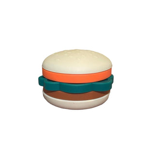 Three Hearts Hamburger Silicone Teether & Stacker, Three Hearts, cf-type-toy, cf-vendor-three-hearts, Hamburger Teether, Stacking Toy, Teether, Teething, Teething Toy, Three Hearts, Three Hea