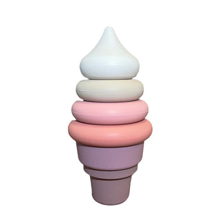 Three Hearts Ice Cream Cone Silicone Teether & Stacker, Three Hearts, ice cream, Ice Cream Teether, Stacking Toy, Teether, Teething, Teething Toy, Three Hearts, Three Hearts Modern Teething A