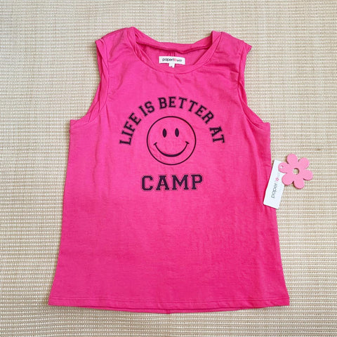 Paper Flower Life is Better at Camp Twisted Tank, Paper Flower, Camp, cf-size-large-12, cf-size-medium-8-10, cf-size-small-7, cf-size-xlarge-14, cf-type-tee, cf-vendor-paper-flower, Flower Ta