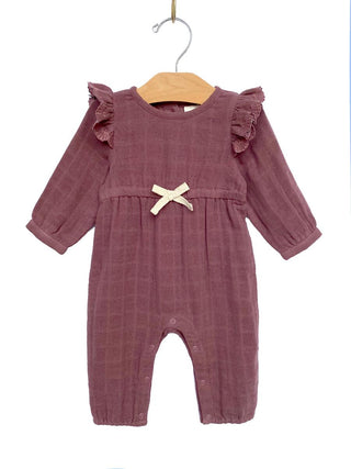 City Mouse Long Waist Tie Muslin Romper - Orchid, City Mouse, City Mouse, City Mouse Clothing, City Mouse Fall 2022, City Mouse Long Waist Tie Muslin Romper, City Mouse Romper, JAN23, Orchid,