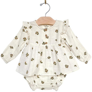 City Mouse Flutter Sleeve Muslin Tunic Set - Olive Tree, City Mouse, City Mouse, City Mouse Clothing, City Mouse Fall 2022, City Mouse Flutter Sleeve Muslin Tunic Set, City Mouse Romper, JAN2