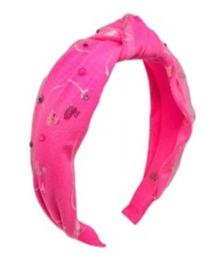 Bari Lynn Shimmer Smile Knot Headband with Crystals - Neon Pink, Bari Lynn, Bari Lynn, Bari Lynn Headband, Bari Lynn Headbands, Bari Lynn Smile, Bari Lynn Smiley, Bari Lynn Swarovski Crystal 