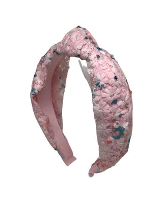Bari Lynn Flower Lace Knot Headband with Crystals - Pink, Bari Lynn, Bari Lynn, Bari Lynn Flower Lace Knot Headband with Crystals, Bari Lynn Headband, Bari Lynn Headbands, Bari Lynn Smile, Ba