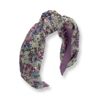 Bari Lynn Flower Lace Knot Headband with Crystals - Lavender, Bari Lynn, Bari Lynn, Bari Lynn Flower Lace Knot Headband with Crystals, Bari Lynn Headband, Bari Lynn Headbands, Bari Lynn Swaro