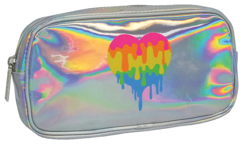 Iscream Holographic Dripping Heart Small Cosmetic Bag, Iscream, cosmetic bag, Gifts for Girls, Gifts for Tween, Girl gifts, Holographic Dripping Heart, Iscream, Iscream Bag, iscream-shop, Mel