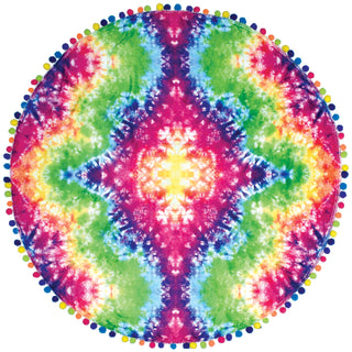 Iscream Rainbow Tie Dye Plush Round Blanket, Iscream, EB Girls, Gifts for Tween, iscream, Iscream Plush Blanket, Iscream Rainbow Tie Dye, Iscream Rainbow Tie Dye Plush Round Blanket, Iscream 