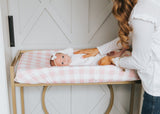 Copper Pearl London Diaper Changing Pad Cover, Copper Pearl, Changing Pad Cover, Copper Pearl Diaper Changing Pad Cover, Copper Pearl Diaper Pad Cover, Copper PEarl Gingham, Copper Pearl Lond
