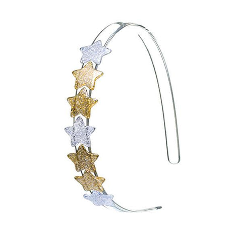 Lilies & Roses Centipede Stars Headband - Gold & Silver, Lilies & Roses, Acrylic Bow Headband, Acrylic Headband, Acryliic, All Things Holiday, Lilie & Roses, Lilies and Roses, Lillie & Roses,
