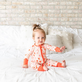 Little Sleepies Hearts Convertible Romper/Sleeper, Little Sleepies, Bamboo Pajama, Bamboo Pajama Set, Bamboo Pajamas, Bestaroo Pajamas, CM22, Coverall, Footie, Little Sleepies, Little Sleepie