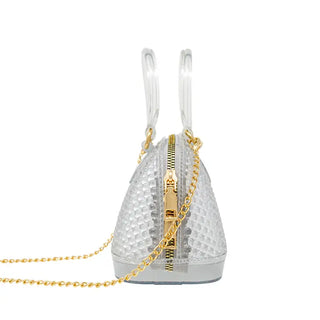 Zomi Gems Jelly Bead Bowling Bag - Clear, Zomi Gems, Clear, Handbag, Jelly Bead Bowling Bag, Purse, Tiny Treats, Zomi Gems, Zomi Gems Handbag, Zomi Gems Purse, Handbags - Basically Bows & Bow