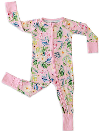 Little Sleepies Alexandra Floral Convertible Romper/Sleeper, Little Sleepies, Bamboo Pajamas, CM22, Coverall, Footie, Little Sleepies, Little Sleepies Alexandra Floral, Little Sleepies Alexan