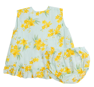Angel Dear Daffodils Muslin Ruffle Top & Bloomer Set, Angel Dear, angel Dear, Angel Dear Daffodils Ruffle Top & Bloomer Set, Angel dear Spring 2021, cf-size-18-24-months, cf-size-3-6-months, 